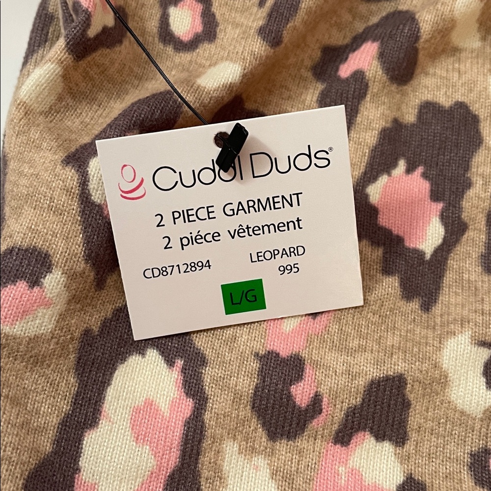 NWT Cuddl Duds Tan, Brown & Pink Leopard Print Lounge Top - Picture 3 of 7